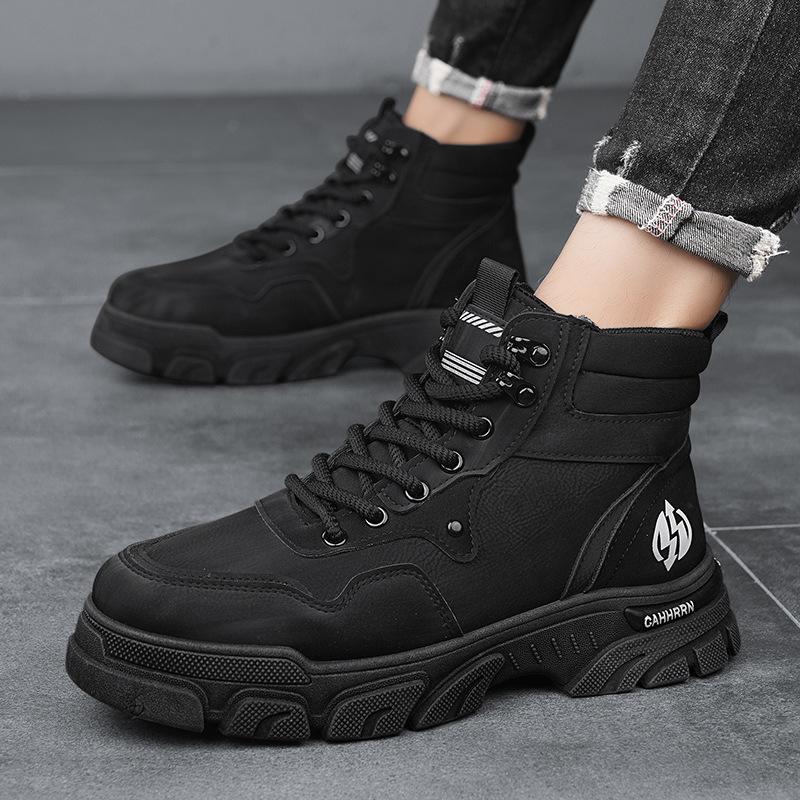Men's shoes autumn and winter new casual high-top Martin boots outdoor non-slip and wear-resistant mountaineering shoes men's platform tooling shor