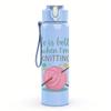 1PC Knitting Inspirational Quote Text 750ml Color Plastic Sports Water Bottle Leakproof Flip Straw Lid For Sports Office Home Use