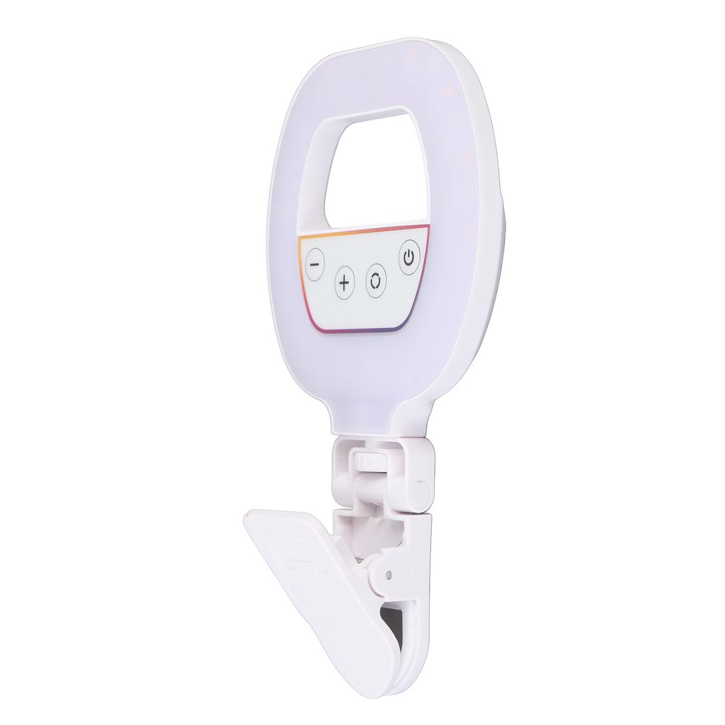 RGB Video Light with Clip 3 Color Temperature 5 Brightness Settings Rechargeable 2700-6500K CRI Ra95