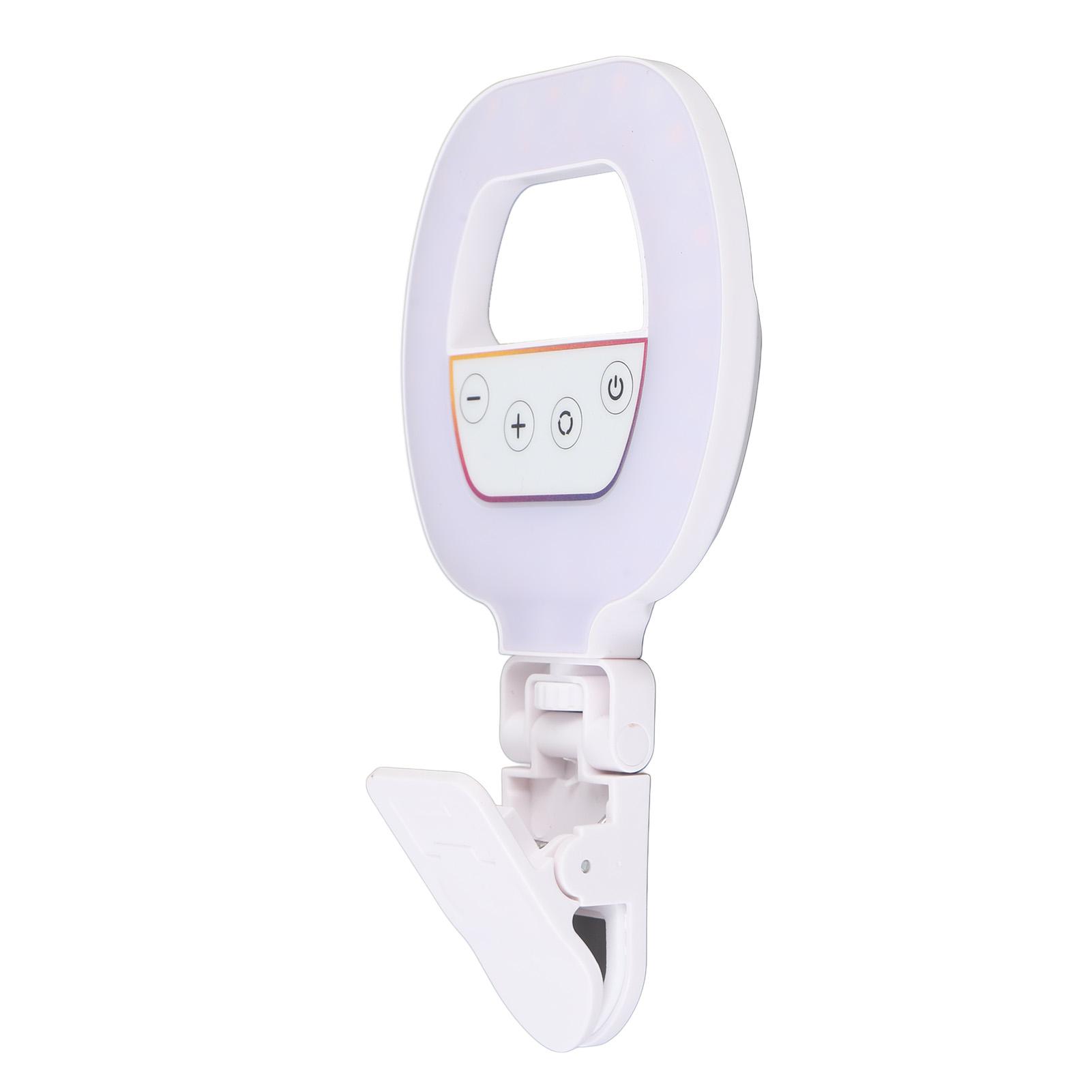 

RGB Video Light with Clip 3 Color Temperature 5 Brightness Settings Rechargeable 2700-6500K CRI