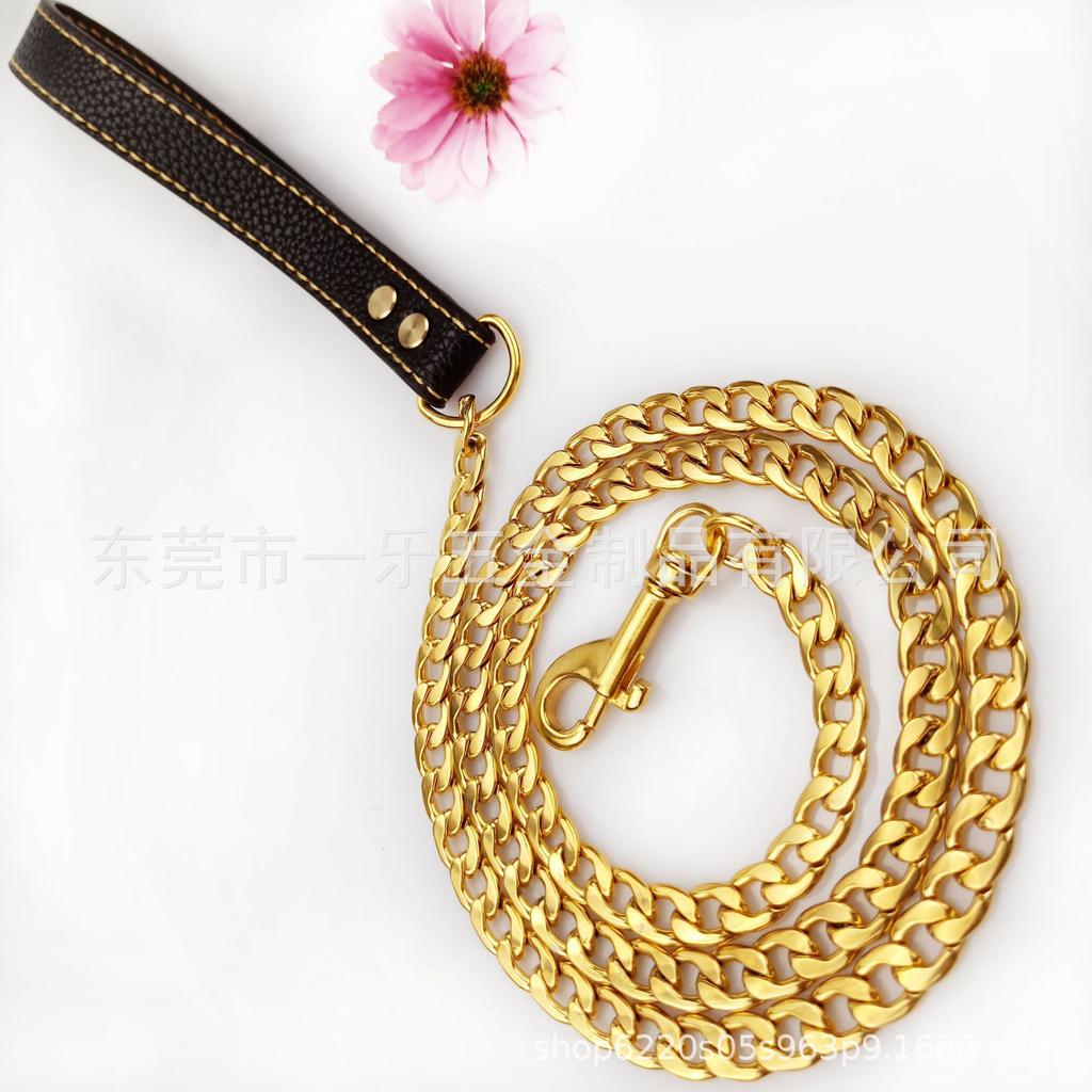 Stainless Steel 304NK Chain Pet Neck Ring Dog Chain Seamless Welded P Chain 11MM16MM Training Dog Walking Pet Chain