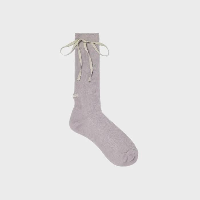 RIBBON POINT CREW SOCKS IN LIGHT GREY