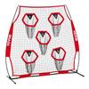 1828.8x1828.8mm Football Trainer Throwing Net, Training Throwing Target Practice Net with 5 Target Pockets, Knotless Net Includes Straps and Portable