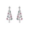 Exquisite Zircon Christmas Tree Earrings - Colorful, High-End, Niche Design for Autumn & Winter