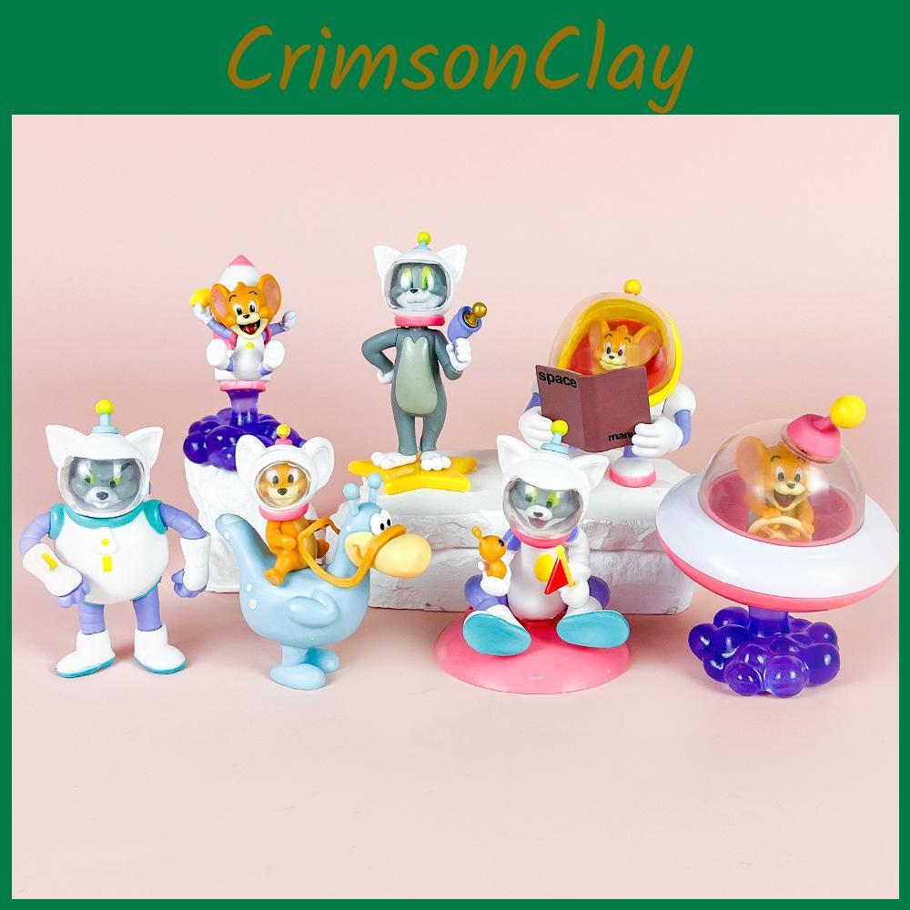Cute Cartoon Tom And Jerry Space Series Model Set For Gift And Collection