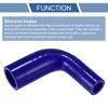 X AUTOHAUX 1pcs 19mm/0.75"-32mm/1.26" Inner Diameter 90mm/3.54" Length 90 Degree Blue Car Silicone Hose Hose Universal