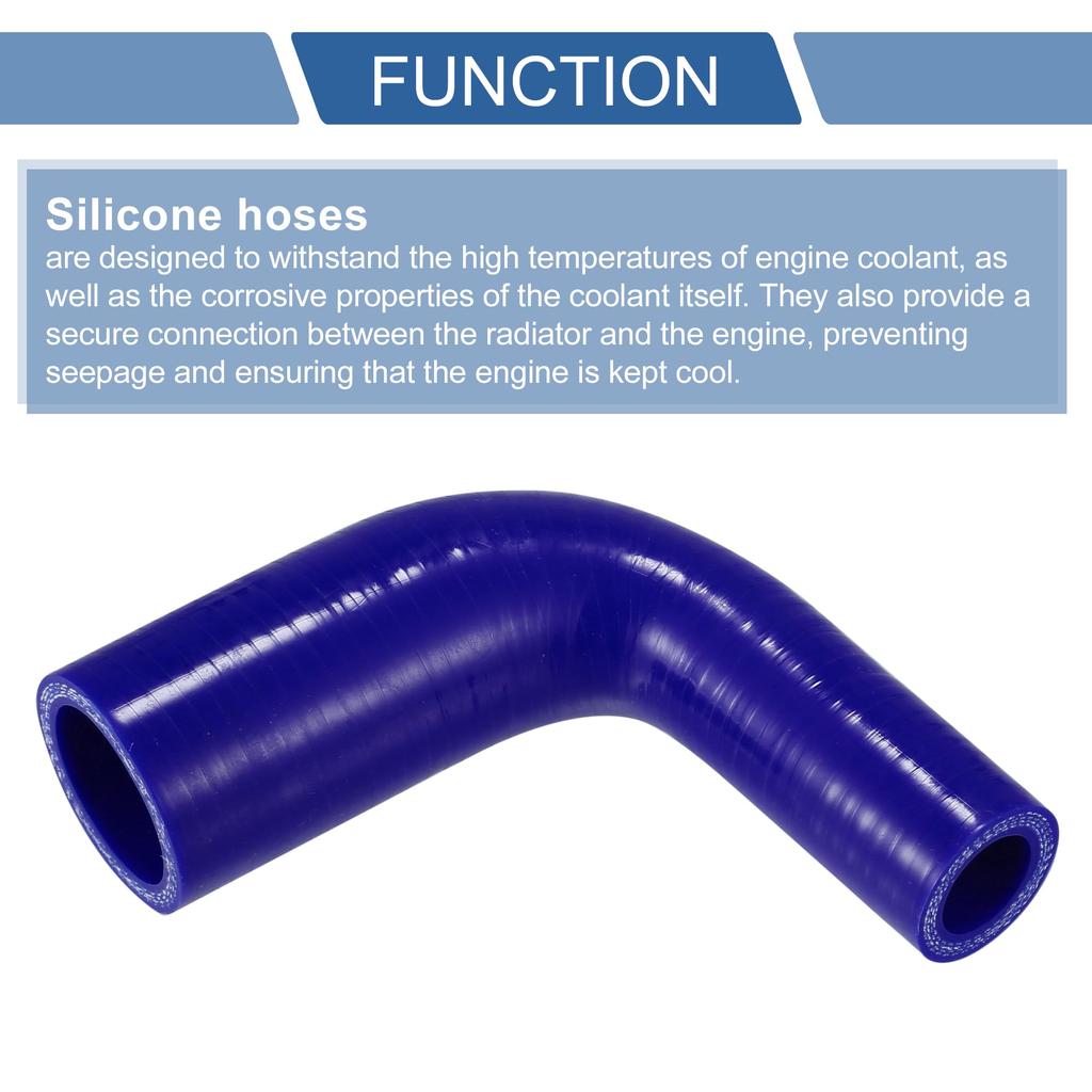 X AUTOHAUX 1pcs 19mm/0.75"-32mm/1.26" Inner Diameter 90mm/3.54" Length 90 Degree Blue Car Silicone Hose Hose Universal