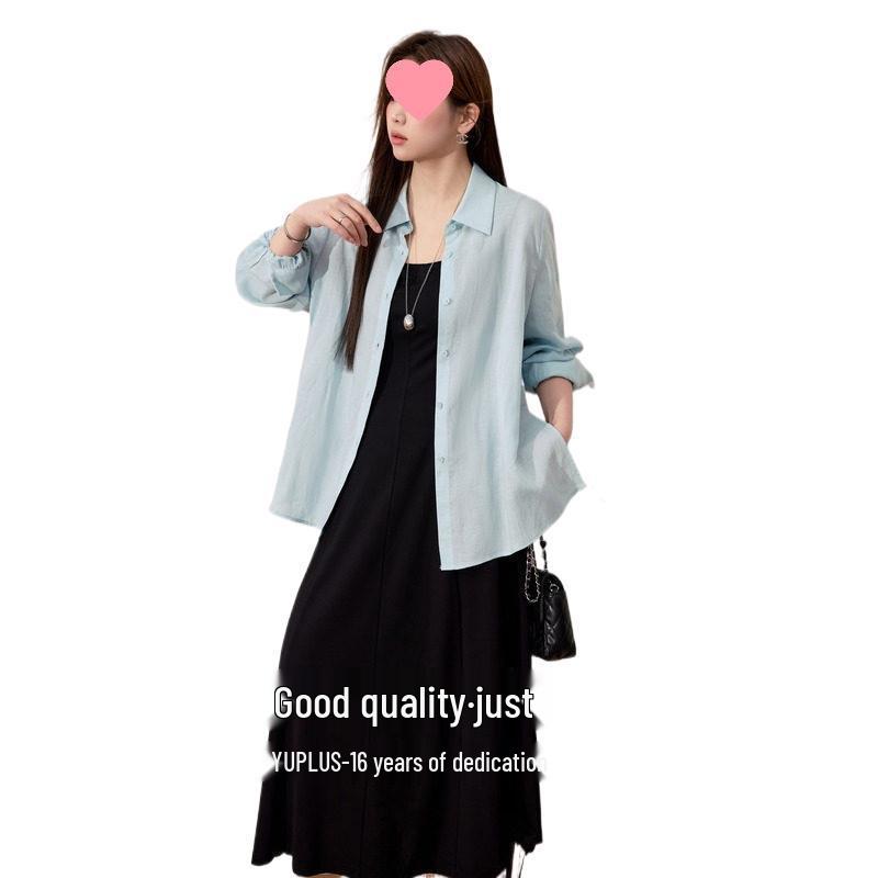 Elegant Plus Size Black Summer Vest Dress - Waist-Cinched, Slimming Fit for a Stylish Look.