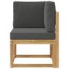 Outdoor Corner Sofa Solid Acacia Wood White