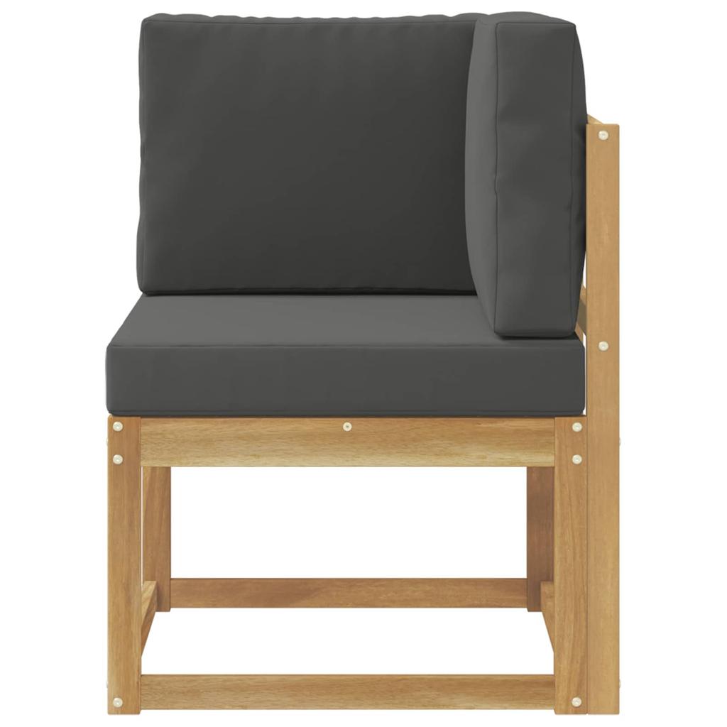 Outdoor Corner Sofa Solid Acacia Wood White