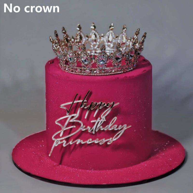 6PCS Gold Creative Acrylic Happy Birthday Cake Topper for Birthday Party DIY Cake Dessert Baking Decoration Supplies