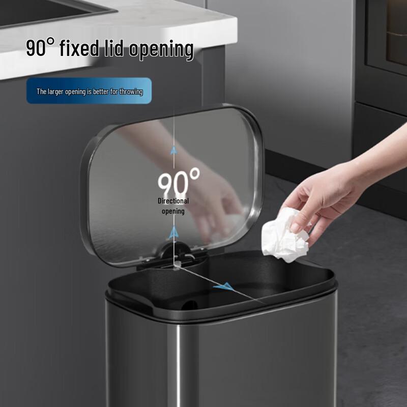 Hanlemeitu 20L Foot Pedal Stainless Steel Trash Can