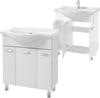 Freestanding Bathroom Cabinet with Washbasin 75 Solid White Mea
