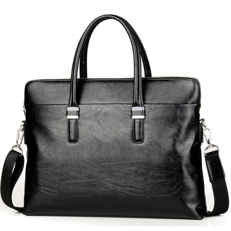 Мужские сумки-портфели, деловые сумки-мессенджеры через плечо, горизонтальные модные портфели 39cm*6cm*29cm чёрный