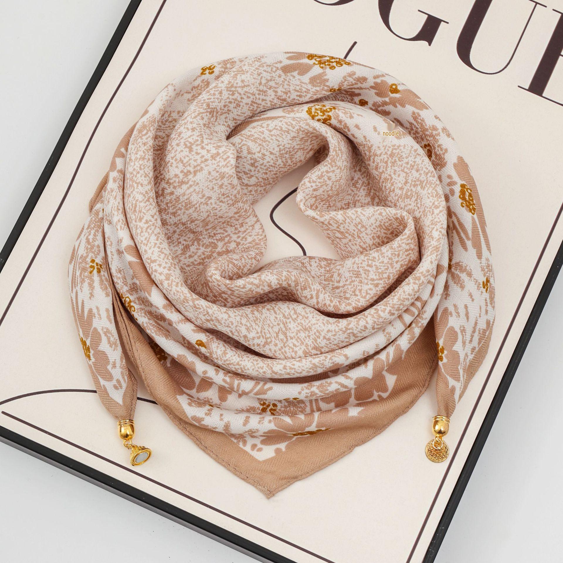 

Женский шелковый квадратный шарф 65 дюймов с магнитной застежкой – принт осень/зима, модный и универсальный треугольный снуд