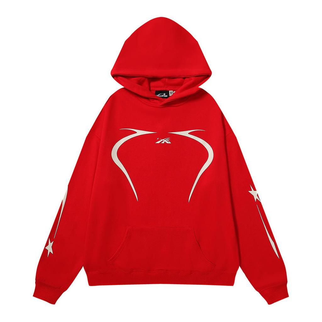 Unisex Retro Distressed Letter Print Hoodie für Herbst/Winter
