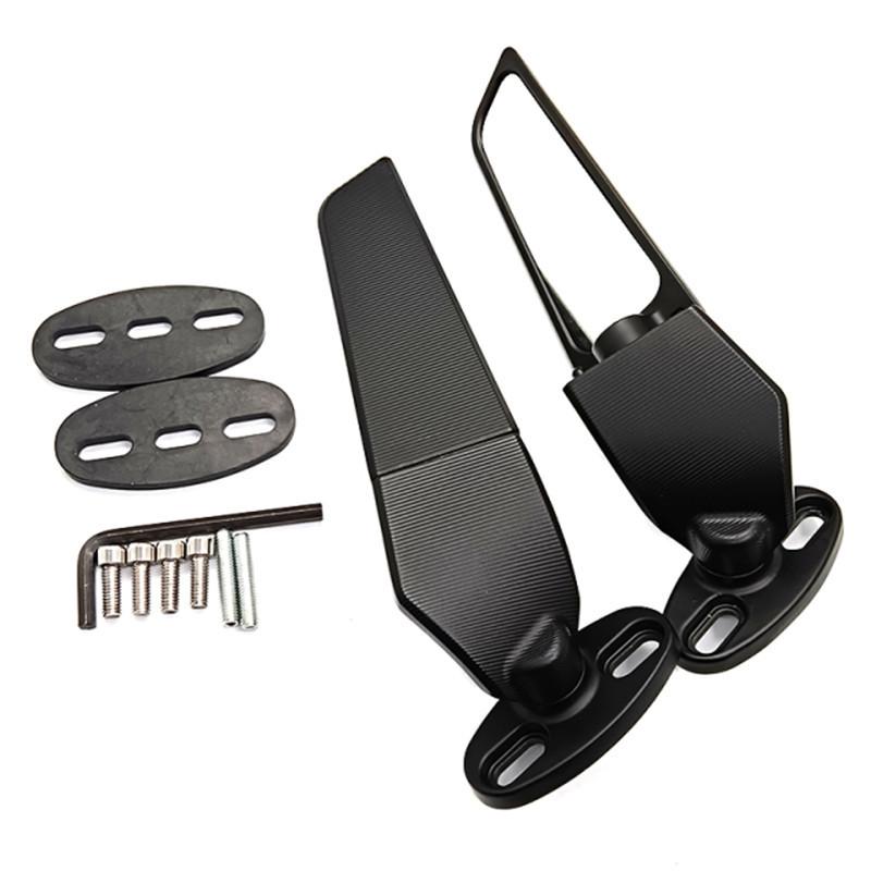 

Крыльевые зеркала для мотоцикла, регулируемое вращающееся боковое зеркало заднего вида для BMW S1000RR Honda CBR YAMAHA YZF R6 R1 R25 R3 R125 чёрный