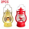 Christmas Portable Lantern Battery Operated Santa Claus Snowman Oil Lamp with Handle Xmas New Year Gifts for Table Decoration