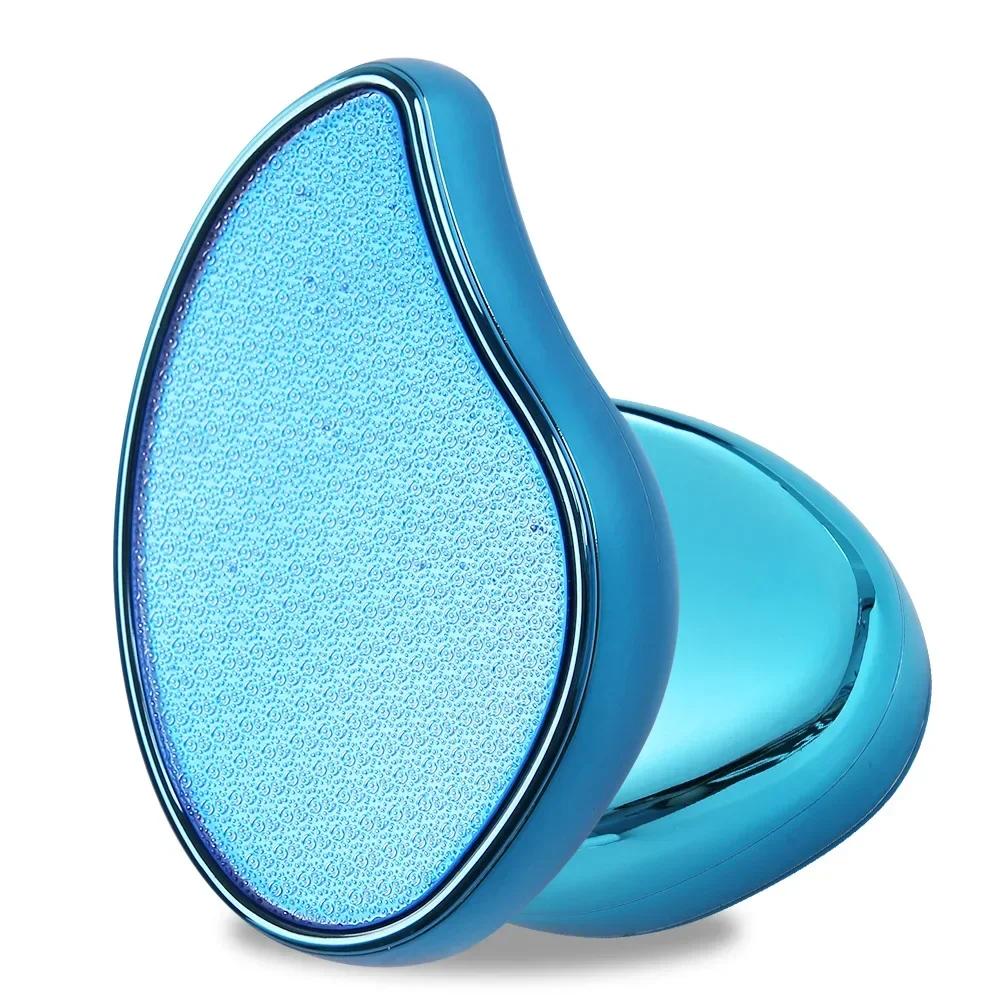 Nano Glass Foot Grinder Removing Dead Skin and Calluses Heel Grinding Stone Stainless Steel Double-sided Foot Board Foot Grinder светло-синий