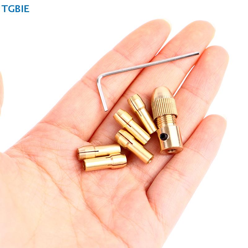 [TL][TL]7pcs/set Brass Collet For Mini Rotary Electric Motor Shaft Drill Chuck Bit Tool For 0.5-3.0MM Drill Bit