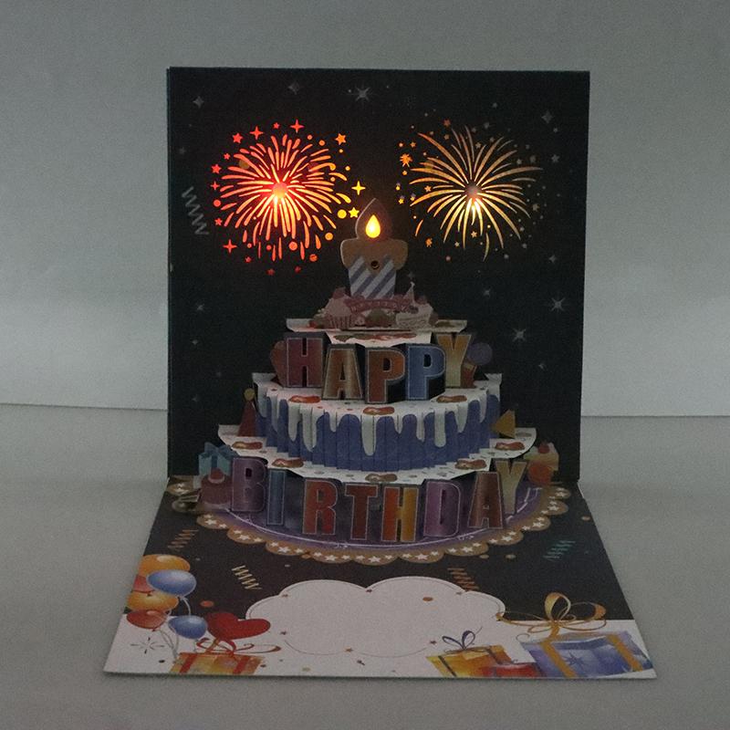 Birthday Cards Lights And Sound Pop Up Happy Birthday Card Fireworks Birthday Greeting Cards 3D Pop Up 3D With Envelope