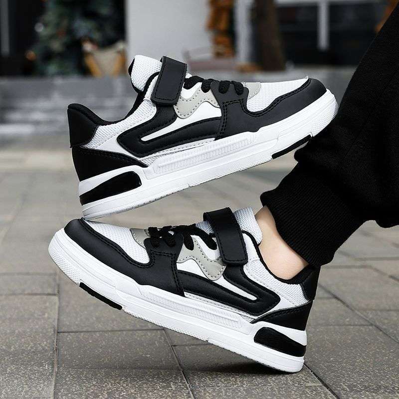 Boys Net Shoes Lightweight Breathable Non-slip Children's Shoes Boys Sports Little White Shoes Middle School Children Primary School Students Runnin