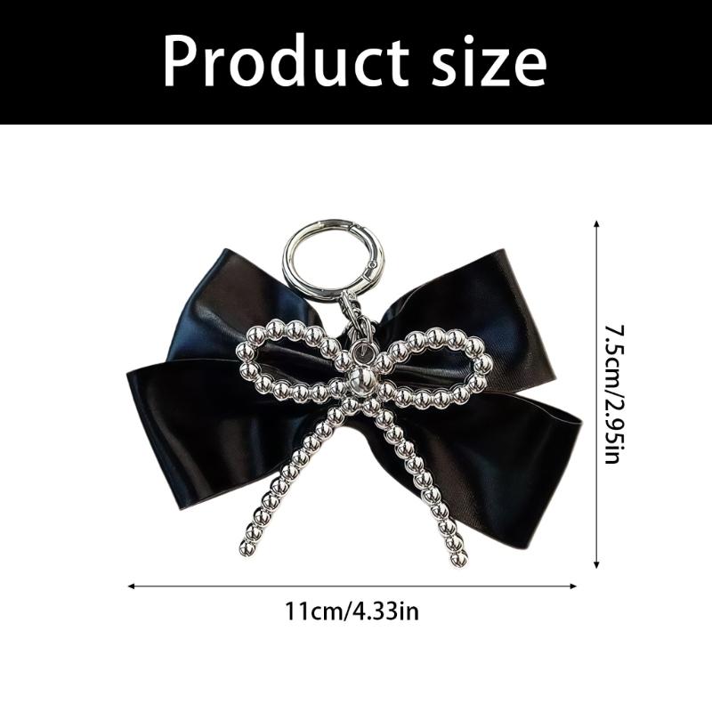 Y2K Inspired Silver Bowknot Keychain Charm with Retro Modern Design for Fashionable Bag Phone Decors Accessory Lightweight Portable