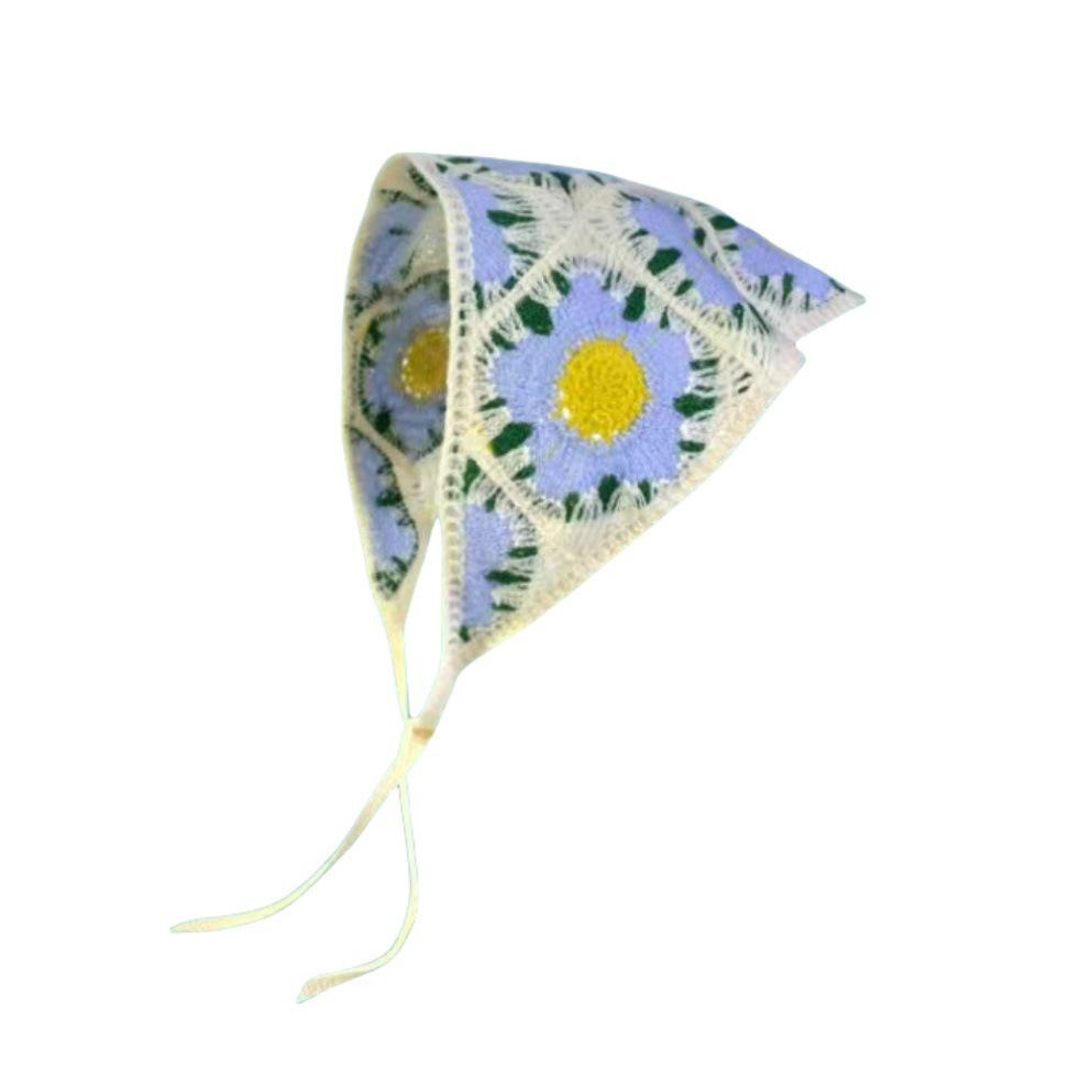 Ręcznie robiona szydełkowa trójkątna chusta na głowę: Francuski Retro, Wszechstronny, Styl Pastoralny