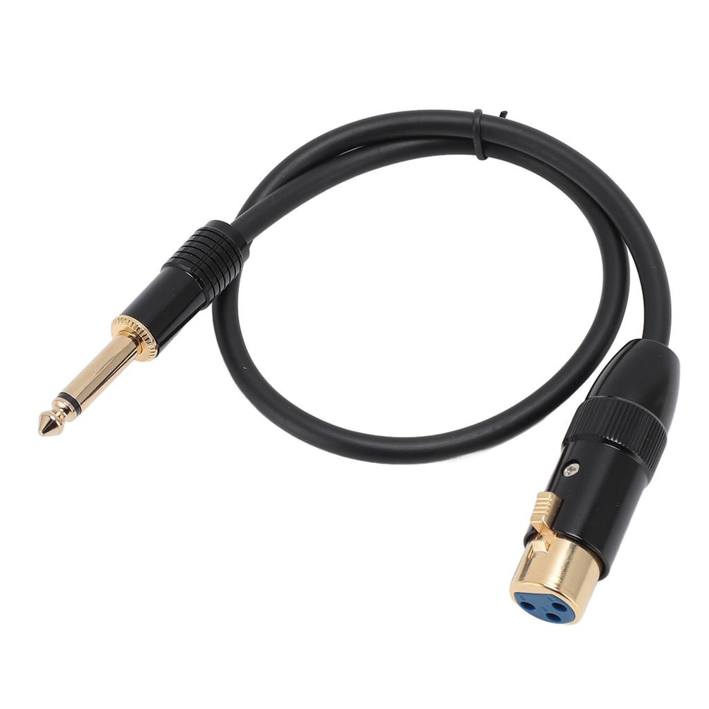 XLR Female to 6.35mm Mono Male Cable Gold Plated Connector Female XLR 1 4 Inch Mono Jack Microphone Cable Mic Cord 50cm