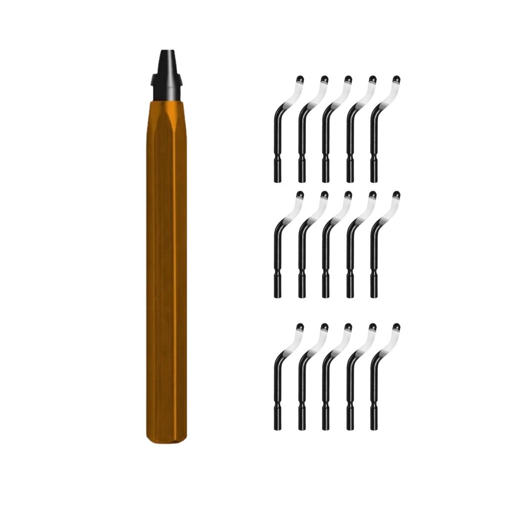 Deburring Tool Set with 15 High Speed Steel Swivel Blades Burr Removal Reamer Tool for Metal Resin Copper Plastic PVC 3D Print