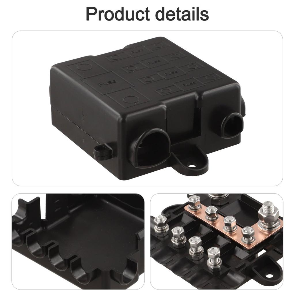 Multi Circuit Fuse Box for 12V/24V Applications 5 Way Power Protection with Secure Mounting Holes and Enhanced Safety Features