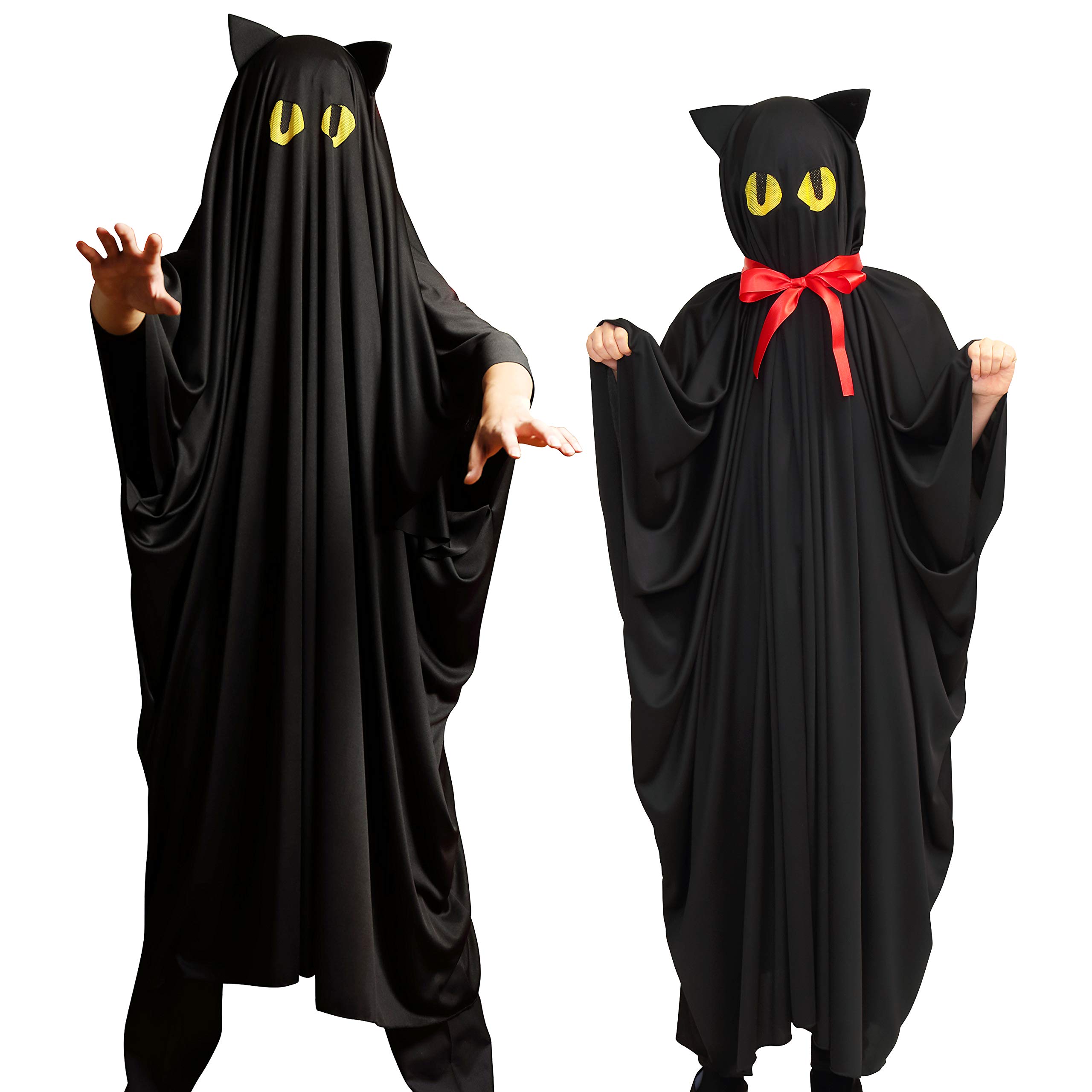 

Clearstone Cosplay Halloween Teru Teru Cat Black 2-Way Poncho, Unisex,