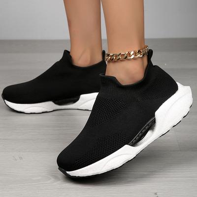 Damskie wysokie skarpetki, buty sportowe, jednokolorowe dzianinowe rękawy, oddychające buty sportowe do chodzenia na zewnątrz