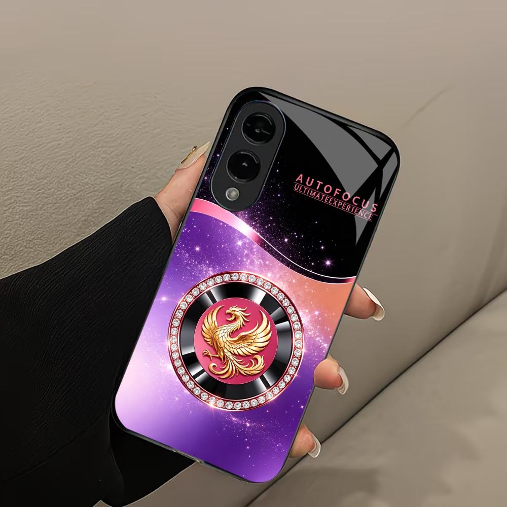 Fashion black purple phoenix phone case glass s26 ultra case s25 ultra case for Samsung Galaxy S26 S25 S24 S23 S22 FE,Ultra,Plus