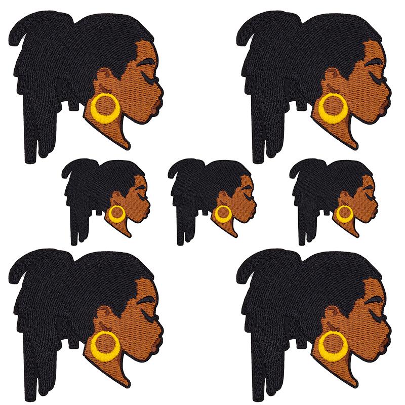 10PCS Fashion Black Girl Embroidered Patch Iron On Patches For Clothing Black Girl Magic Patches For Clothes Jackets Sewing DIY