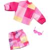 Barbie Fashion 2-Pack Check and Blue Outfit Set for Dress-Up Dolls with Clothes and Accessories for Ages 3 and Up