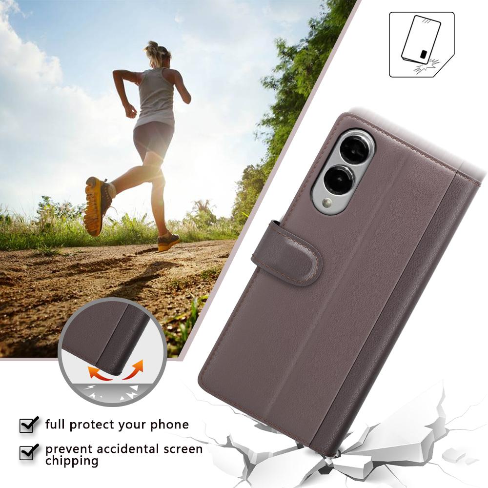 For Samsung Galaxy S25 Edge Case Genuine Split Leather Phone Cover with Wallet Stand