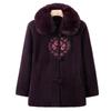 Elegant Fleece-Lined Winter Wool Coat for Senior Women