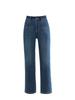 2026 Spring Women's High-Waisted Straight Leg Nine-Length Jeans with Elastic Waistband