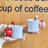 Original Apple Peach Cup Hand-painted Ceramic Mug High Value Couple Cup Niche Birthday Gift