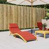 Sun Lounger Cushion Melange Red 186x58x4 Cm Fabric