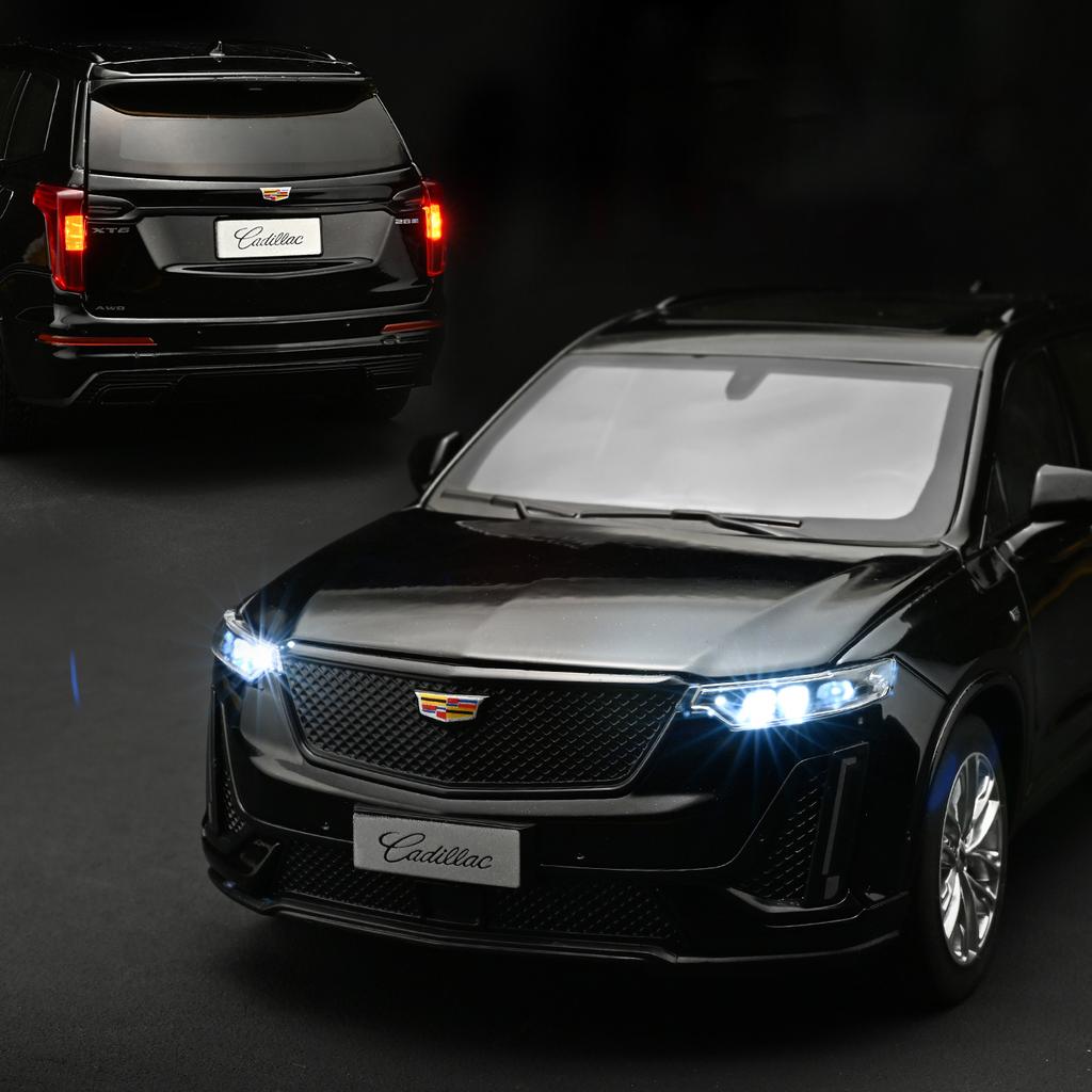 NEW 1:24 Cadillac XT6 SUVAlloy Model Car Toy Diecast Metal Casting Pull Back Sound and Light Car Toys For Collection Vehicle