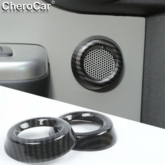 Carbon Fiber Rear Inner Door Speaker Frame Trim Cover For Dodge Nitro 2007-2012