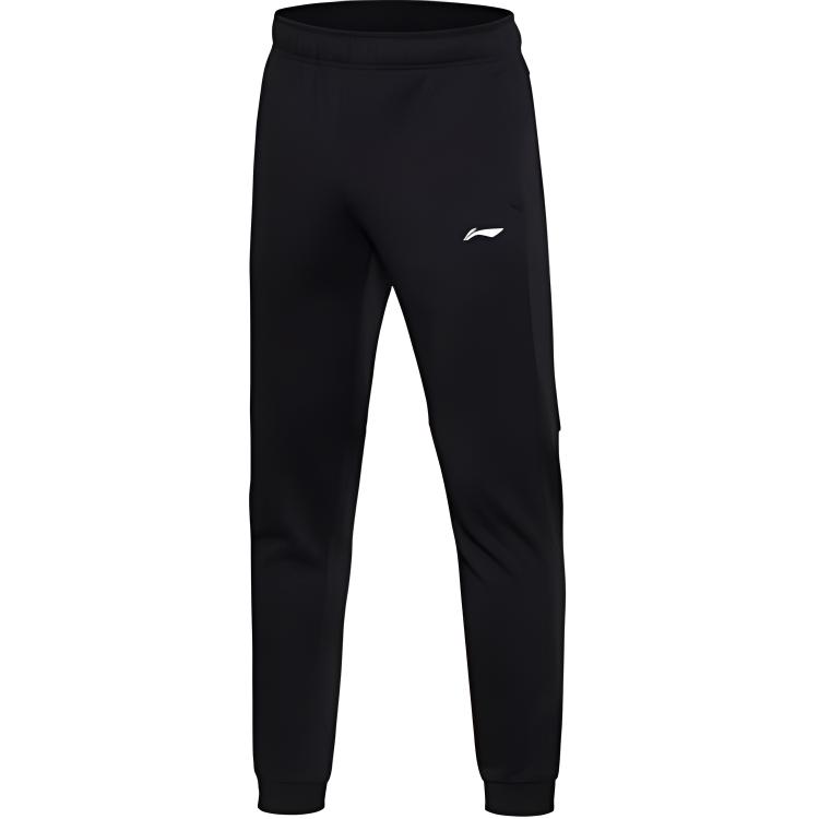 

Li Ning Тренировочная серия Повседневные простые однотонные зауженные трикотажные спортивные брюки Мужские низы Черный AKLM661-1 M