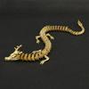 Antique Brass Chinese Dragon Ornament 3D Stereoscopic Metal Desk Decoration EDC Play with Your Hands Copper Figurines