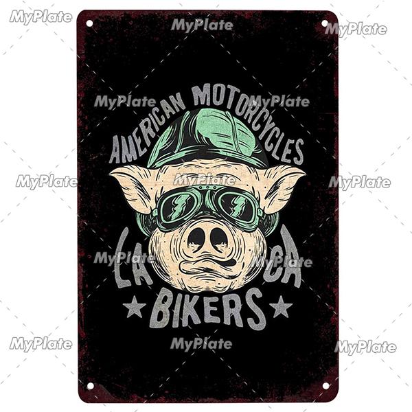 Motorrad Metall Zeichen Vintage Plaque Zinn Zeichen Wand Dekor Für Garage Club Platte Handwerk Fahrt Biker Poster Hot Rod