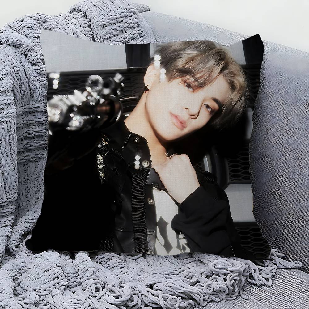 Korea Boy Band E-ENHYPENES Pillow Cushion Cover Pillowcase Living Room Sofa Home Decor Customized