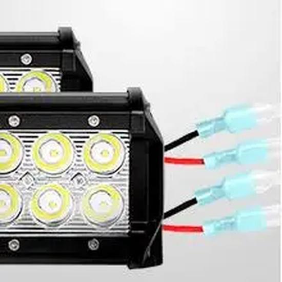 Nilight 4.5Inch 42W 4200LM Amber LED Light Pods Round Flood Lights for Off Road, Roof & Fog - 16AWG Wiring Harness Kit-2 Leads