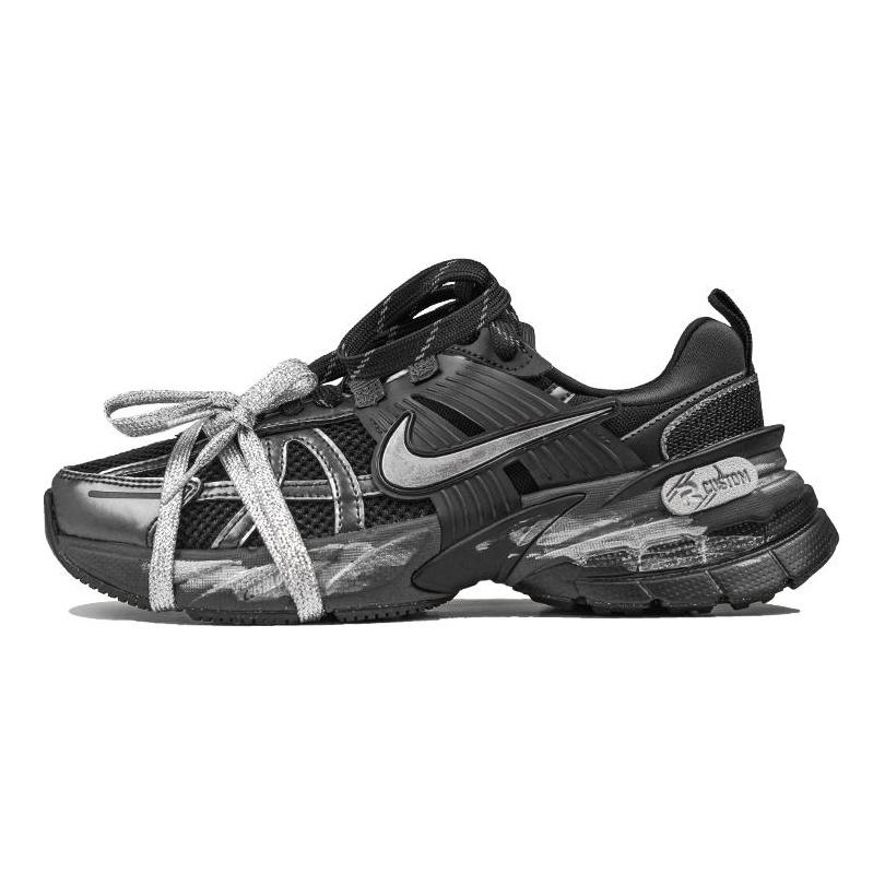 Nike V2K Run Cushioning, Wear Resistant Low Top Running Shoes Unisex Black Silver FD0736-001(Team27-)