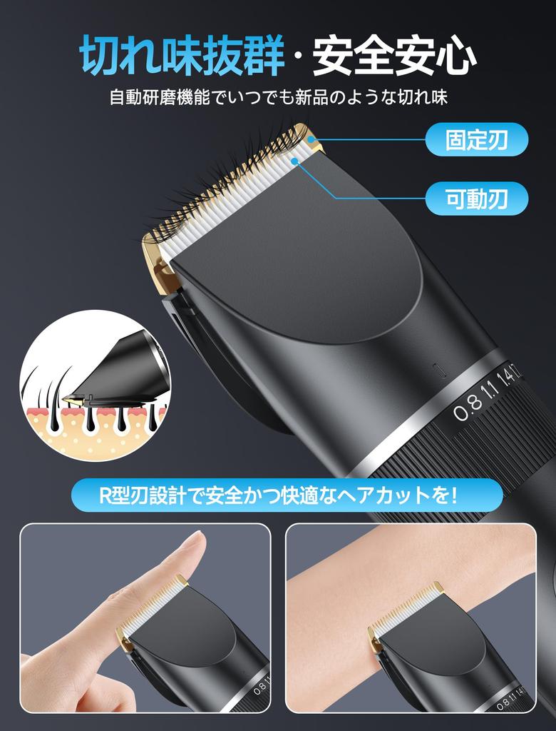 New for USB Rechargeable Electric Hair Clipper for 5 Adjustable 3 LED Large Automatic 6 Guide Low IPX7 Suitable for Home Professional and Lightweight